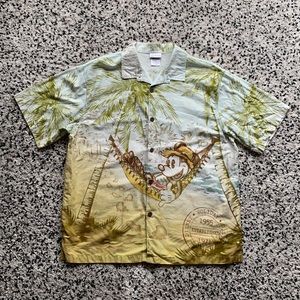 Disney Disneyland Resort Mickey Hammock Graphic Short Sleeve Hawaiian Shirt XL